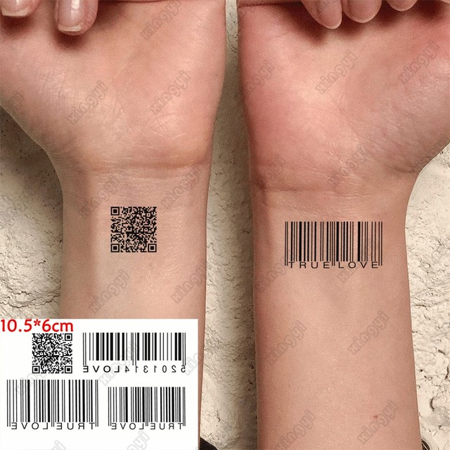 Body Art Love Barcode Pattern Temporary Tattoo Sticker Water Transfer  Waterproof | eBay