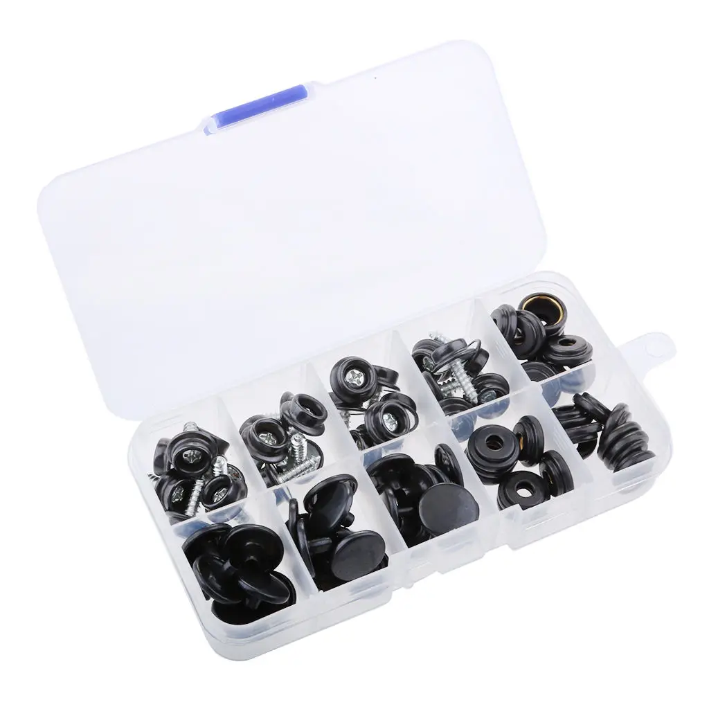 75Pcs Boat Marine Canvas Cover Snap Fasteners 12mm Screw Stud Button Socket