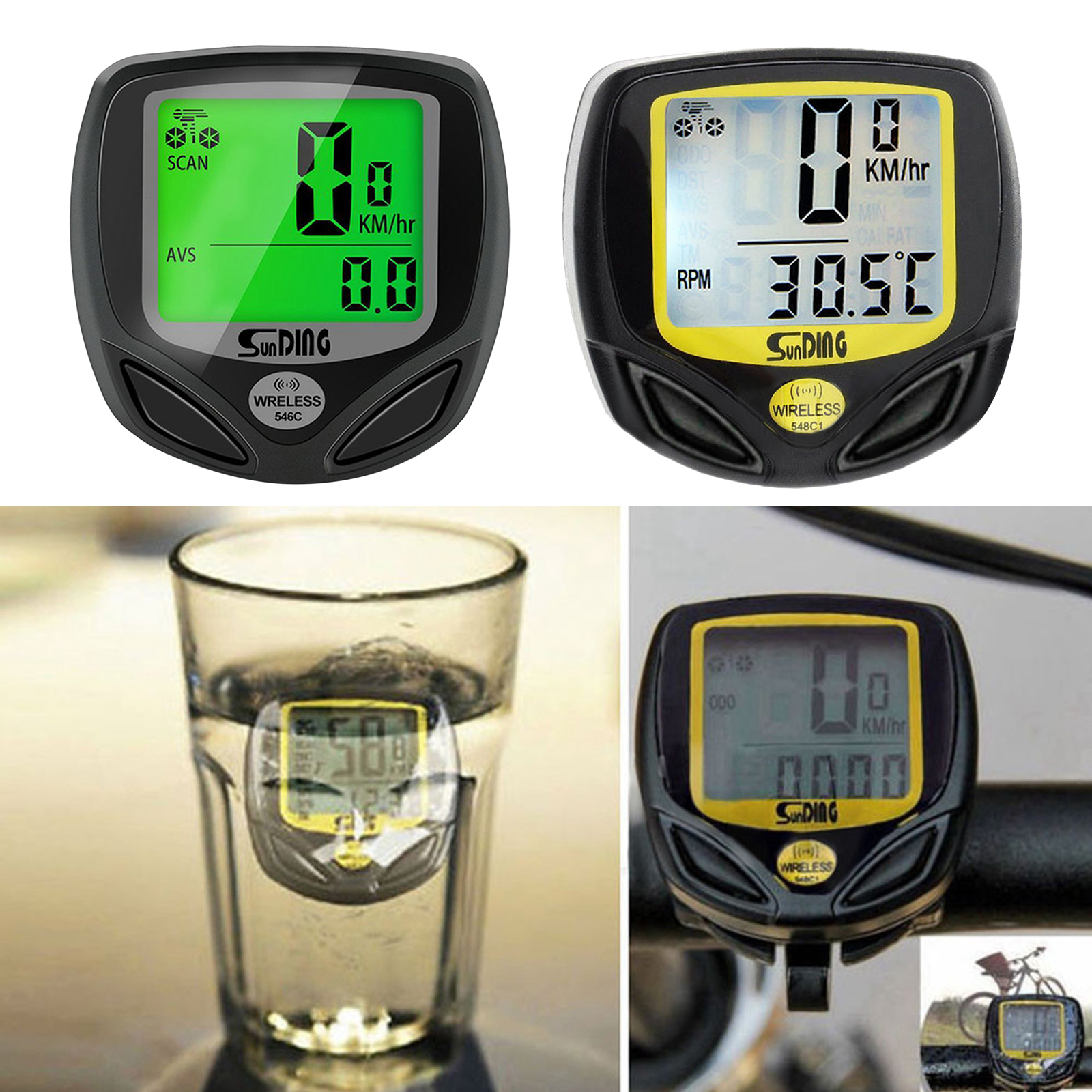 Motor Bike Speedometer Waterproof Wireless Bicycle Computer Cycling Odometer Speed Meter Multi-Function LCD Backlight Display