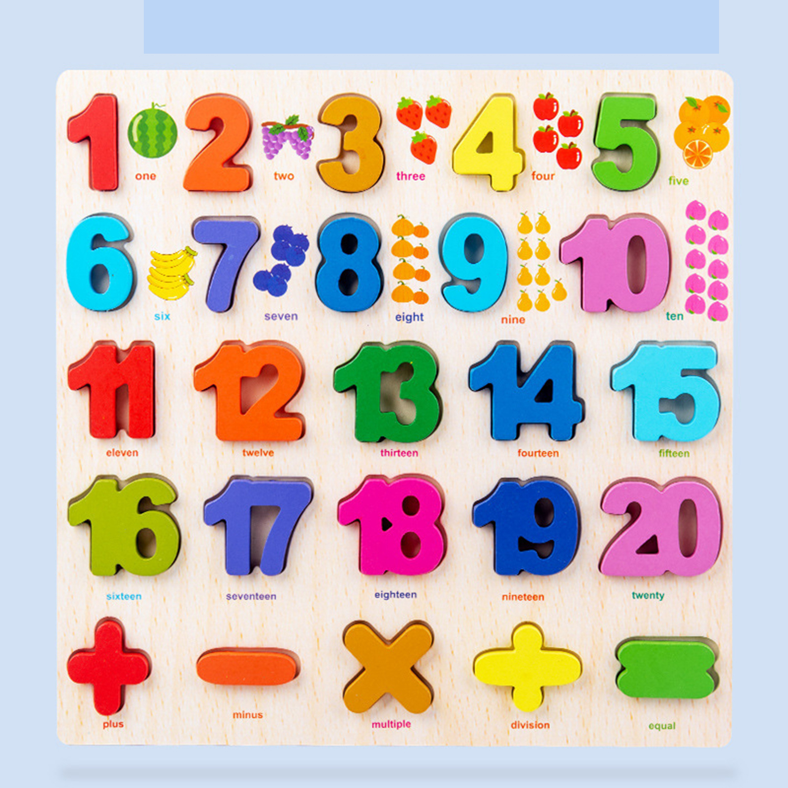 Wooden Alphabet Number Puzzle Developmental Montessori Learning Board for 3 4 5 Years Old Kids