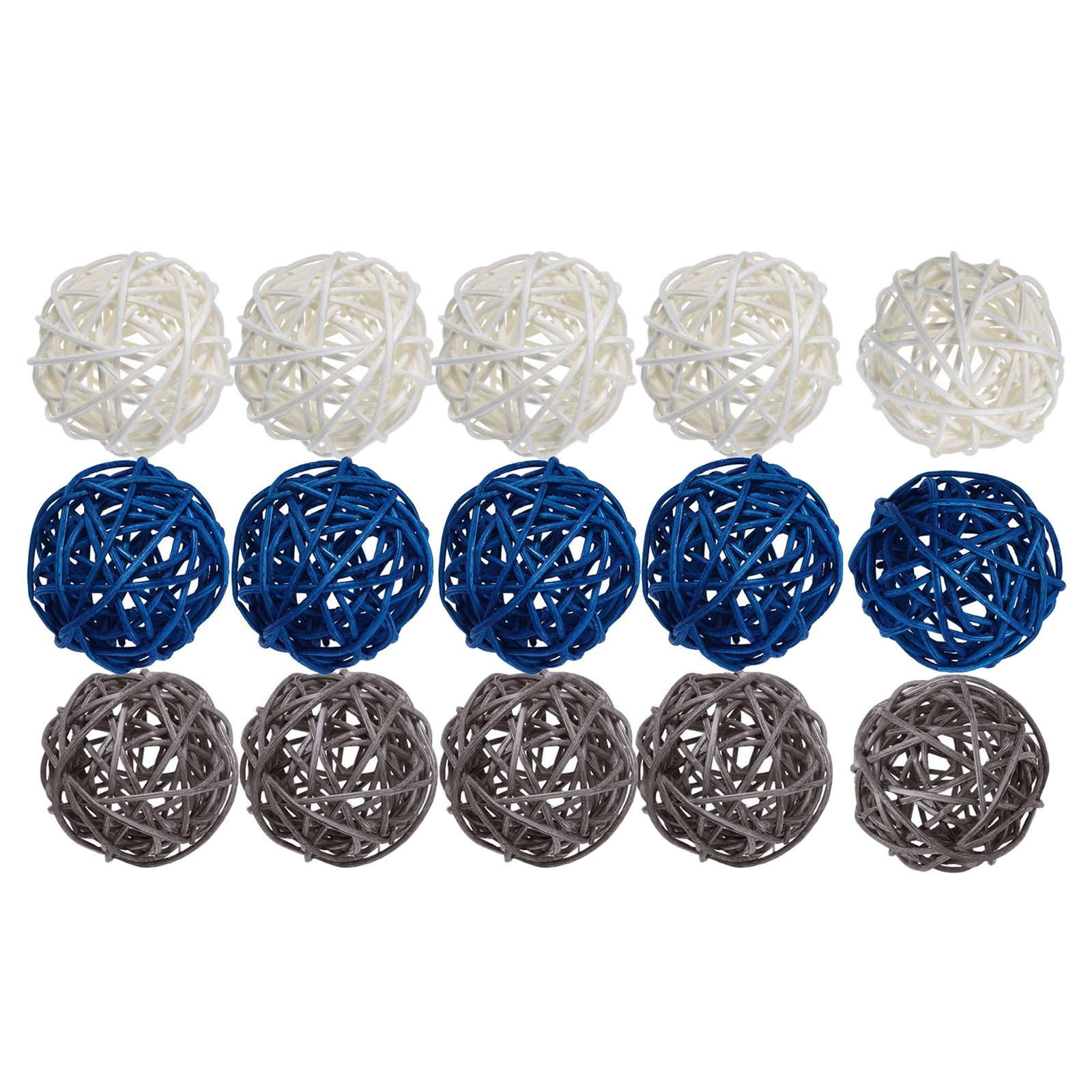 24/15Pcs Natural Wicker Rattan Balls Handmade Decorative Wedding Party Centerpieces Christmas Coffee Home Garden Fall Accents