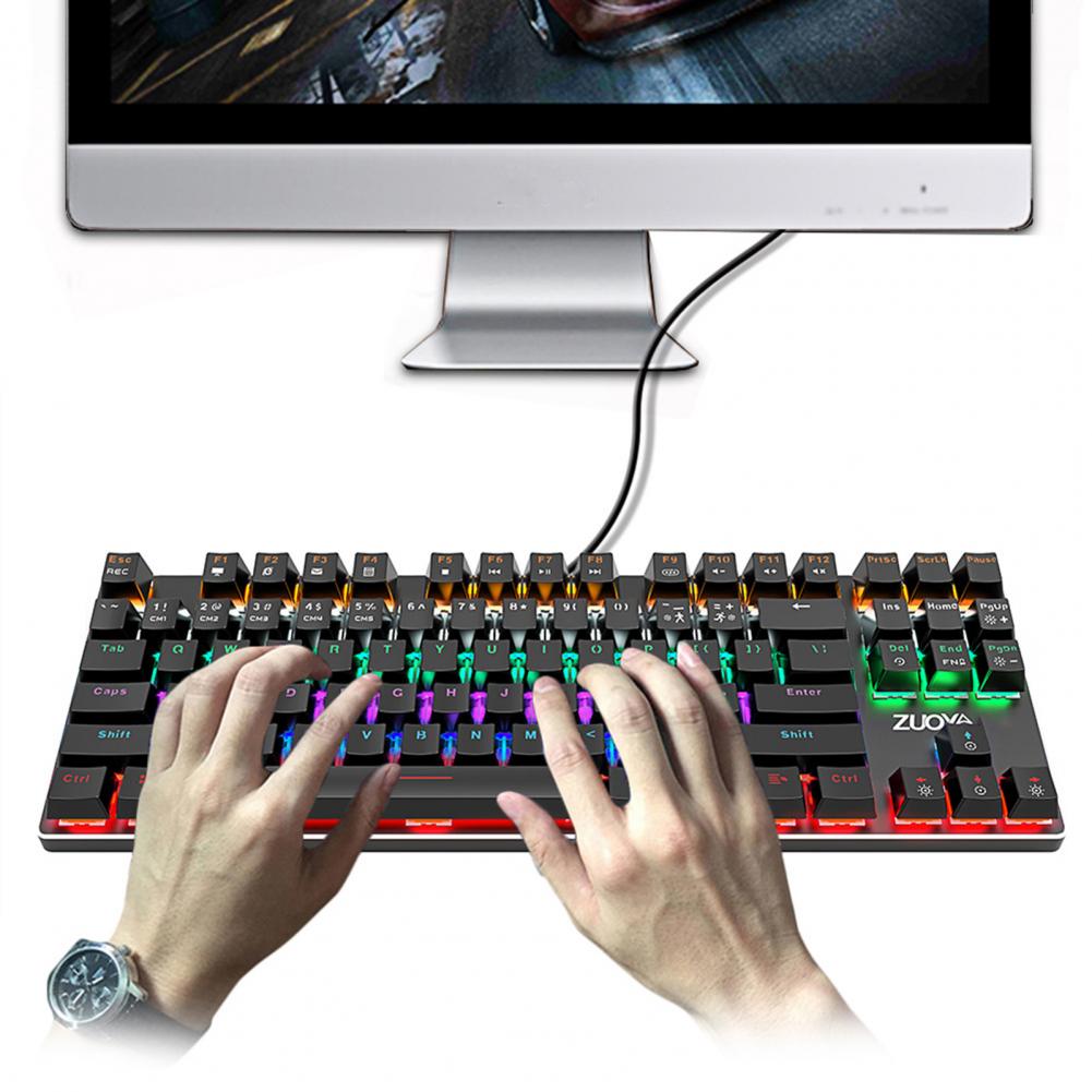 Zuoya-teclado mecânico gamer com retroiluminação rgb mix,