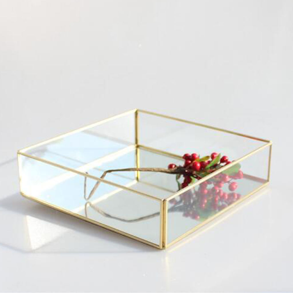 Geometric Succulent Small Plants Air Planter Terrarium Box - Decorative Glass Jewelry Box, Display Show Box