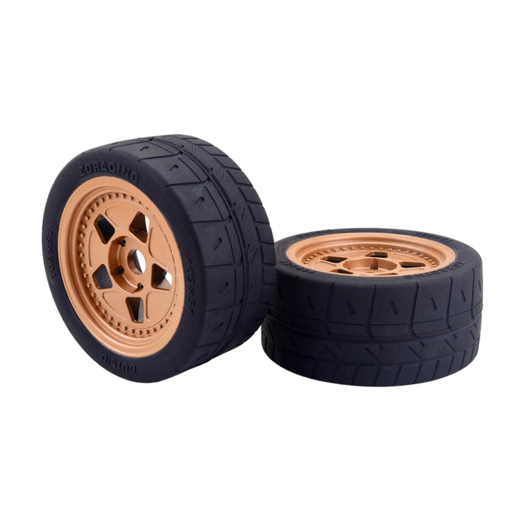 2 Pack of RC Car Rubber Tyres Set for ARRMA ZD Racing 1:7 RC  On-Road Car Parts
