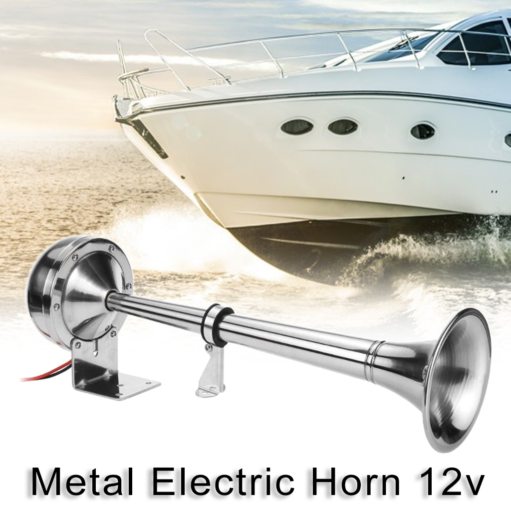 12v Marine Boat Horn Stainless Steel Single Air Trumpet for Ship Train RV Trailer