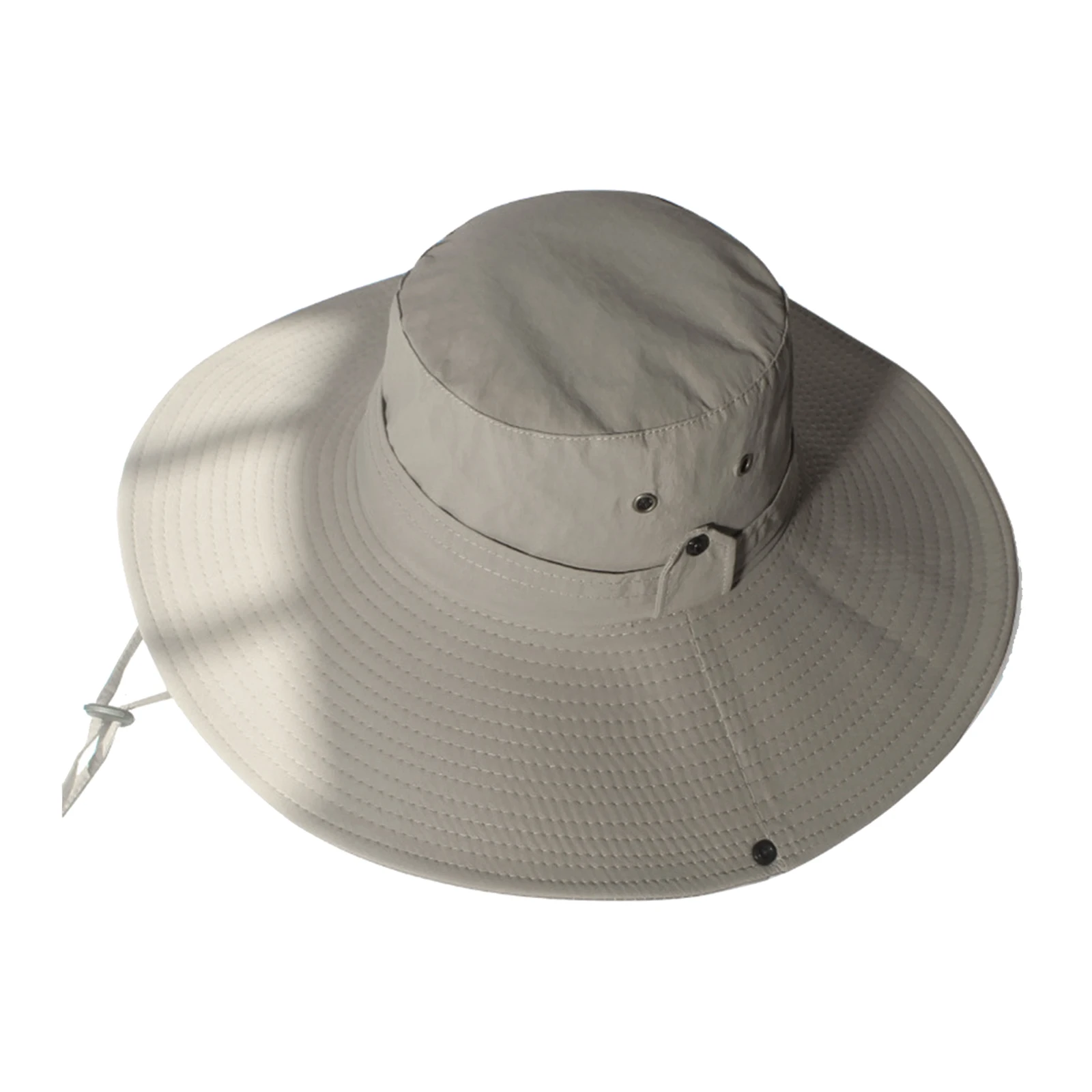 Summer Men Wide Brim Bucket Hat Outdoor Beach Cap for Golf Fishing Headwear Windproof Mesh Polyester Beach Cap
