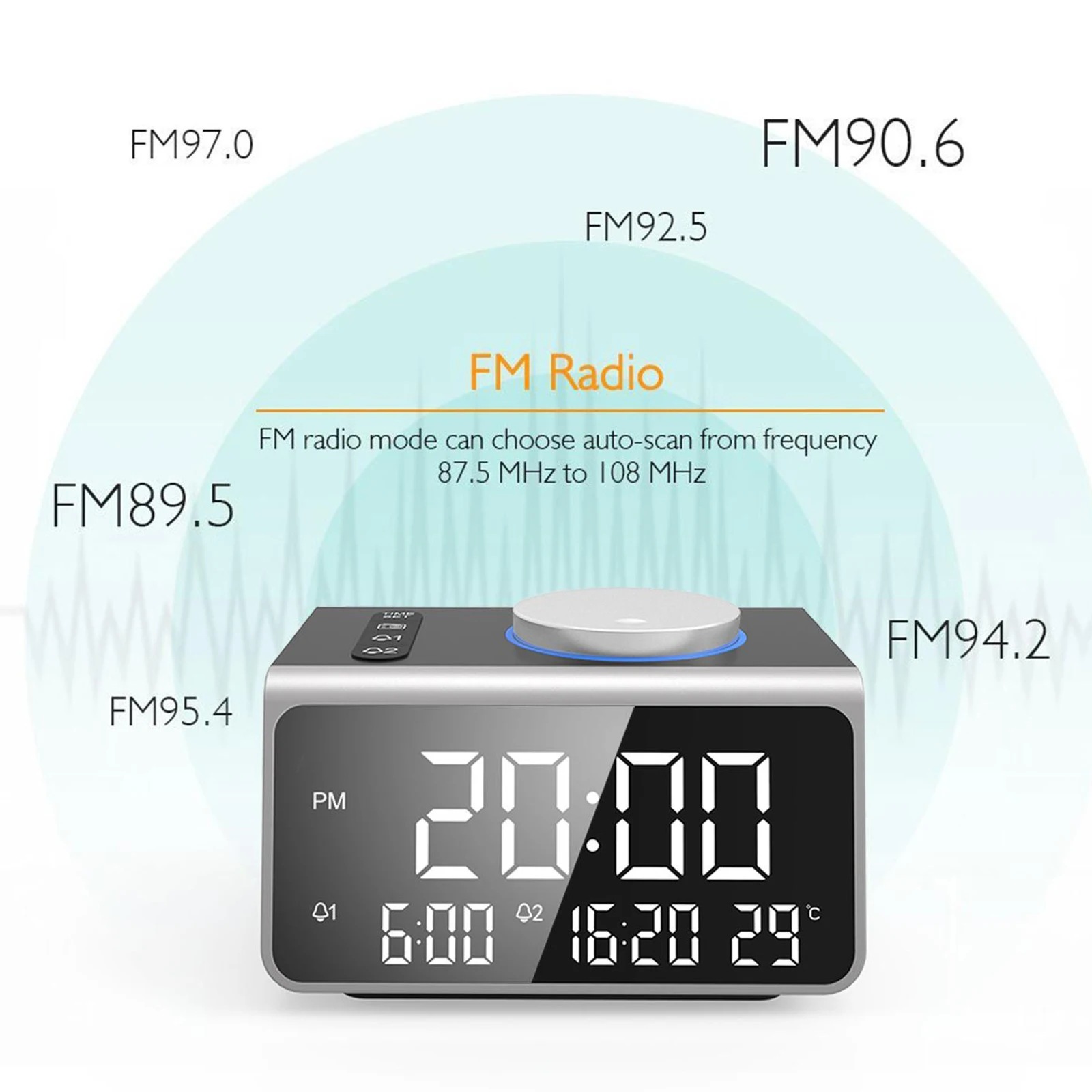 Alarm Clock, AM/FM Digital Alarm Clock Radio with LED Display,Sleep Timer,