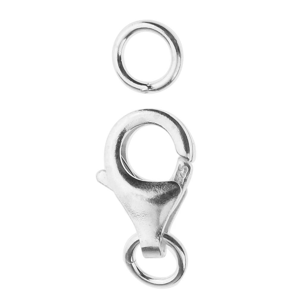 1pc 925 Sterling Silver Lobster Claw Clasps Hooks Finding DIY 8/9/11/13mm