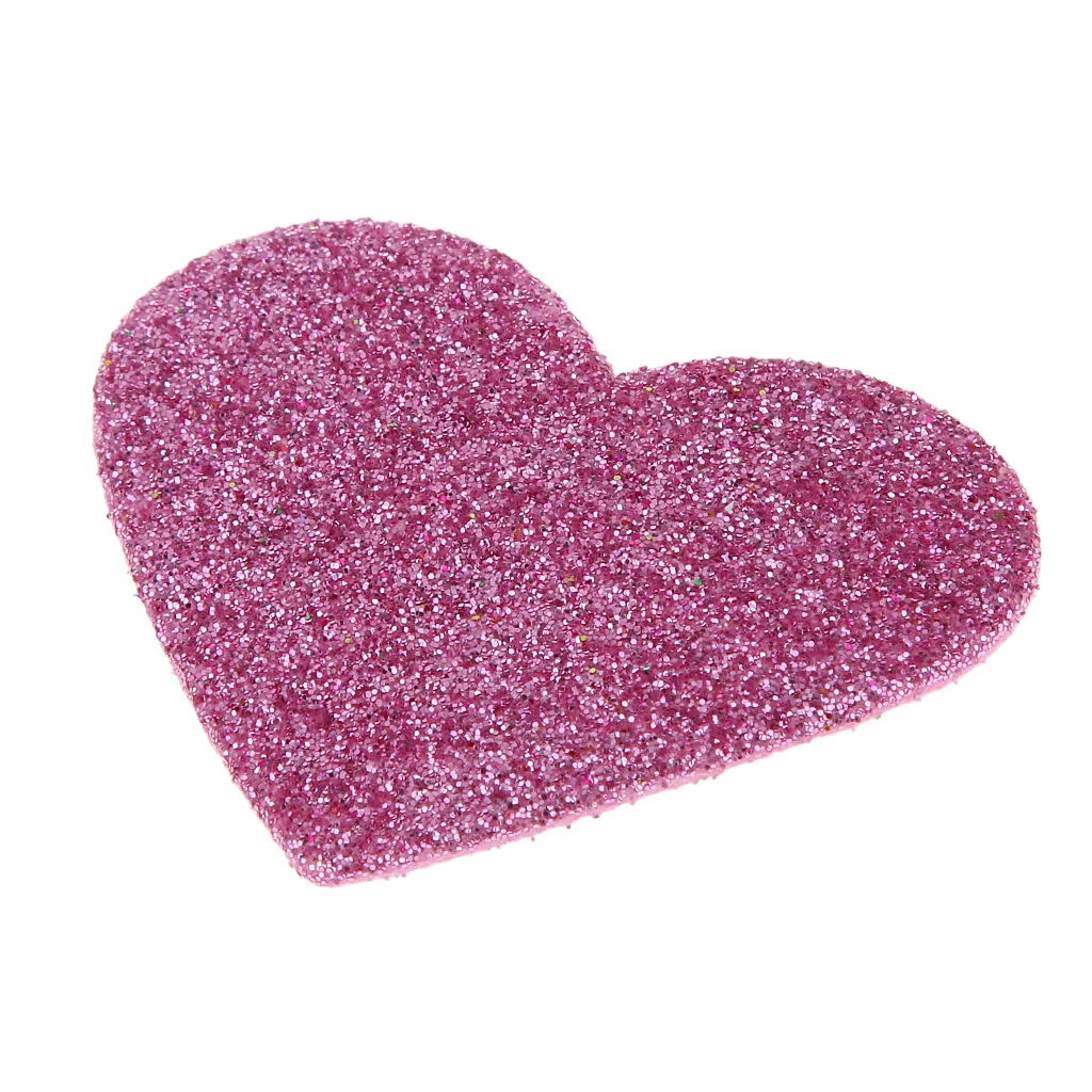 45x Glitter Foam Heart Sticker Kids Embellishment For Card Making Scrapbook