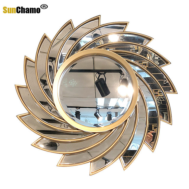 Sunchamo Acrylic Rhinestone Mirror Splicing Entrance Decorative Mirrors  Wall-mounted Hotel Club Bathroom Vanity Home Decoration