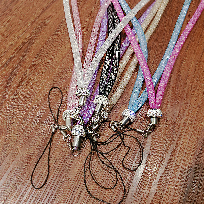 1PC Bling Kristall Lanyard Abzeichen ID Karte Halter Neck Strap Clip Handy Hängen Seil Schlüssel Halter Büro Liefert – Detail 6