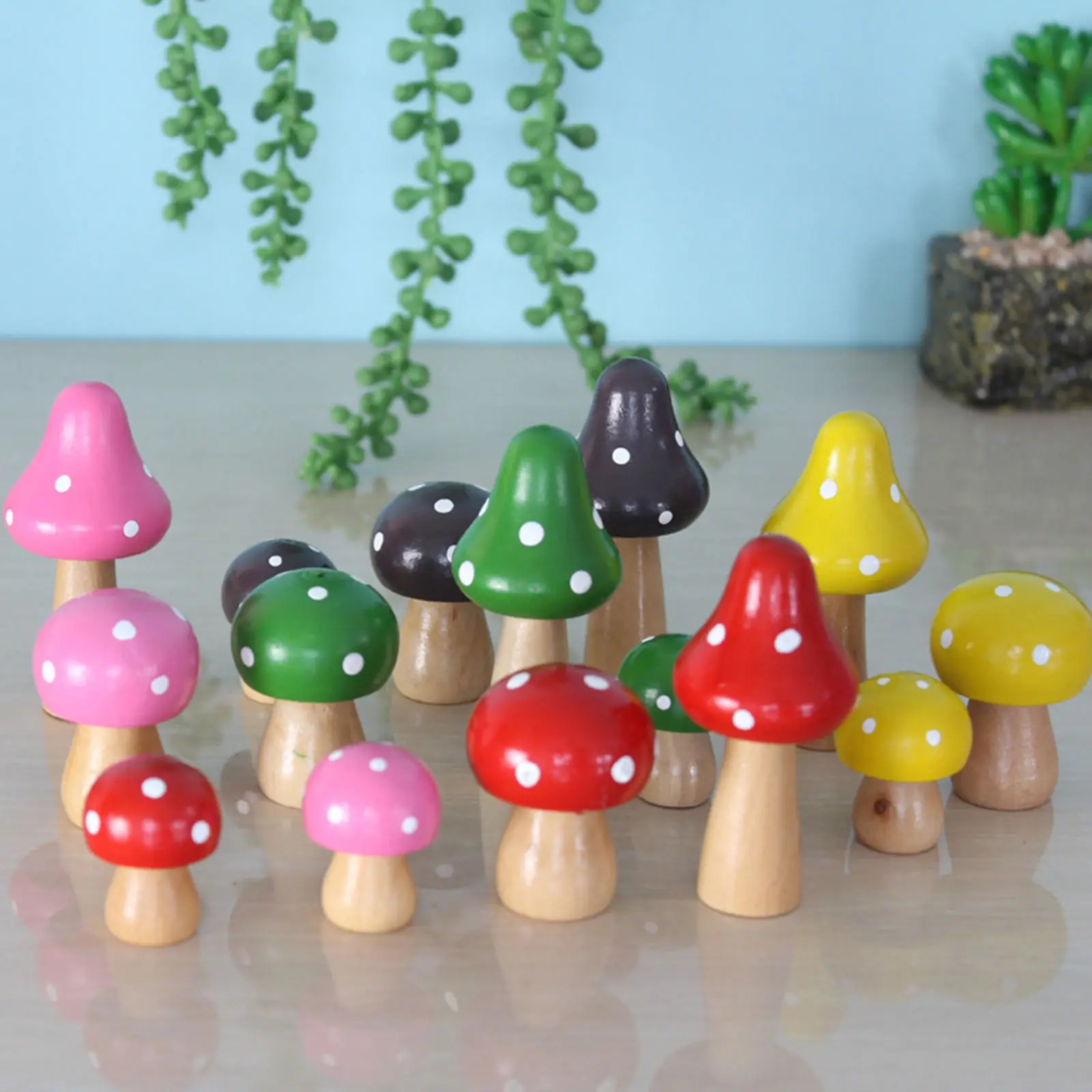 10Pcs Natural Blank Plain DIY Unfinished Wooden Peg Doll Kids Painting Toys