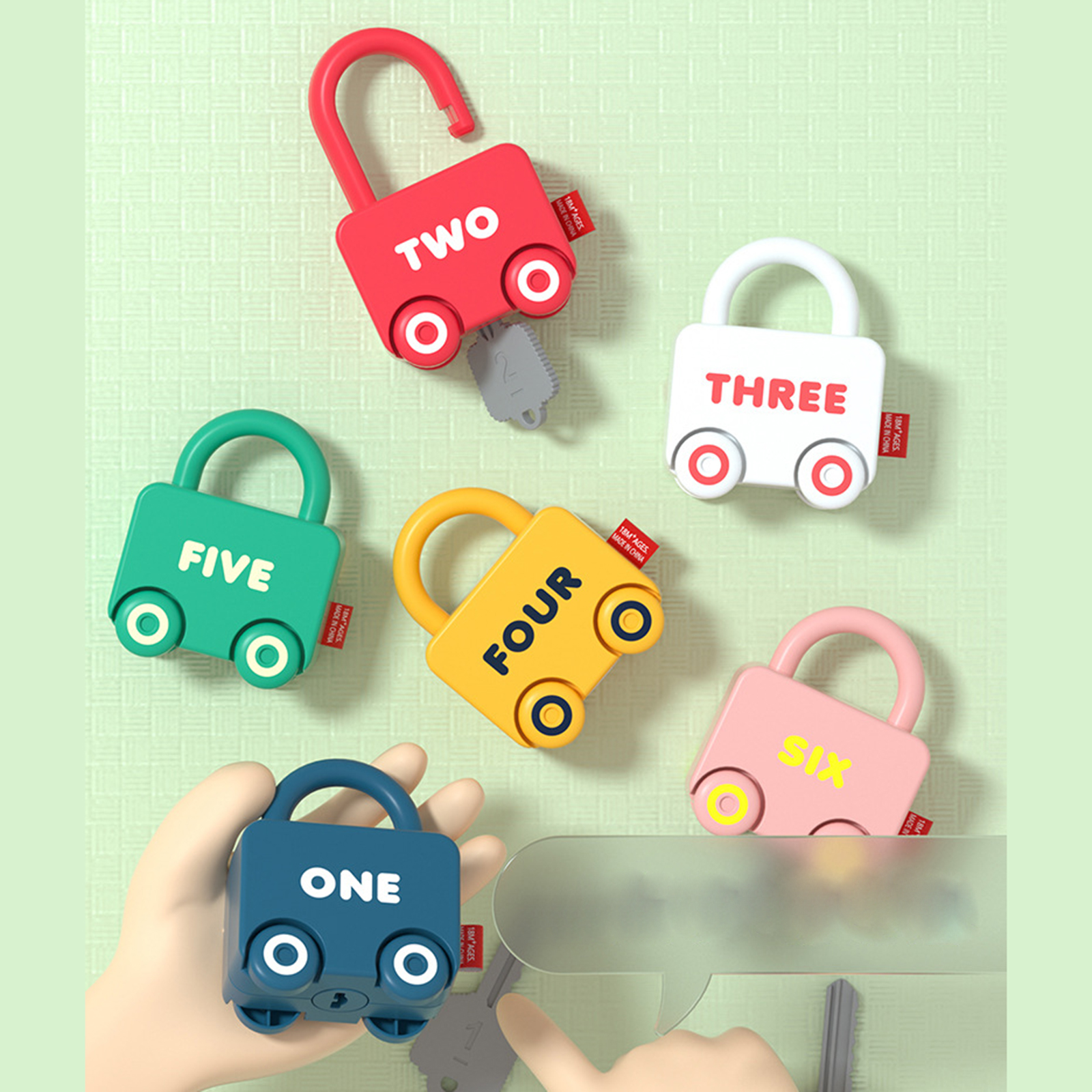 Kids Busy Car Digital Unlocking Paired Toys, Bus Locks Keys Matching Game Learning Set, Children Educational Accessories