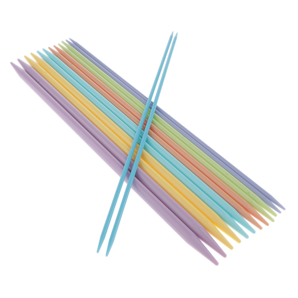 7 Pairs Double Pointed Plastic Knitting Needles Set, 35 cm Long for Sweater
