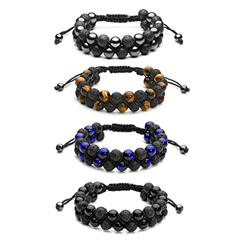 Healing Bracelets For Men And Women Boho Aromatherapy Jewelry Wellness Essential Oil Diffuser Bracelet Black Lava Bead Bracelet