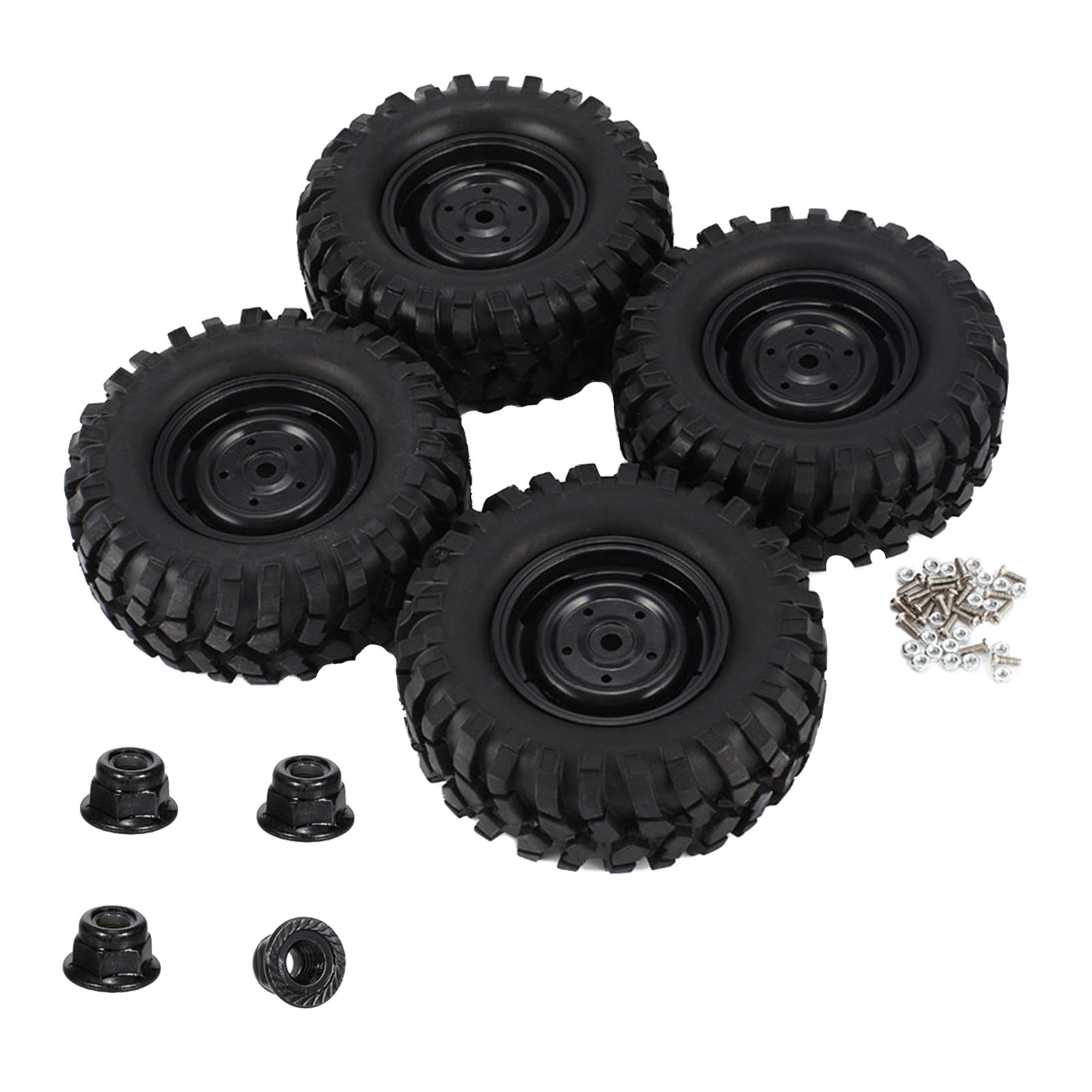 4 Pieces 96mm Wheel Tyres Upgrade DIY Universal Replacement Accessories 1.9 inch Tires Set for HSP 1/10 Axial 1/10 RC Vehicle