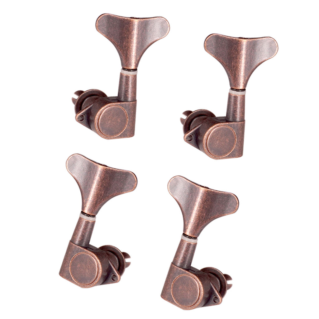 Fish Tail Buttons Bass String Tuners Pegs keys Machine Heads 2L2R Red Bronze for electric acoustic folk guitar