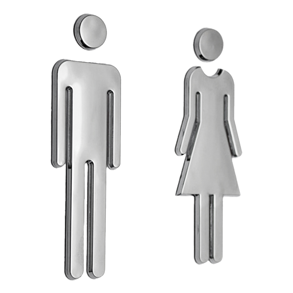 Toilet Door Sign Men & Women WC Decals Stickers Restroom Washroom Signage Plaque Mirror Surface