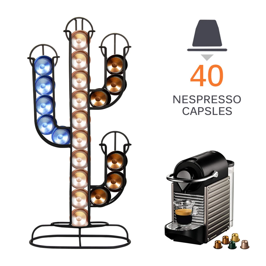 Cactus 40 Coffee Pod Rack for Nespresso Coffee Capsules Display Holder Stand