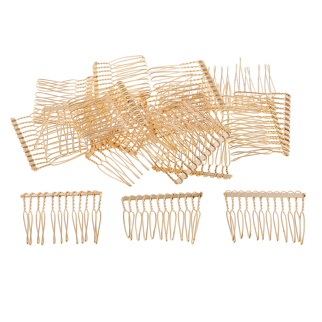 20pcs Metal Plain 12 Teeth Hair Combs Pin Slide Side Comb Headdress for