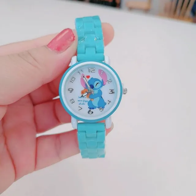 Disney Stitch Star Children's Watch Boy Girl Cartoon Anime Character Kids  Watch Birthday Gifts Students Clock