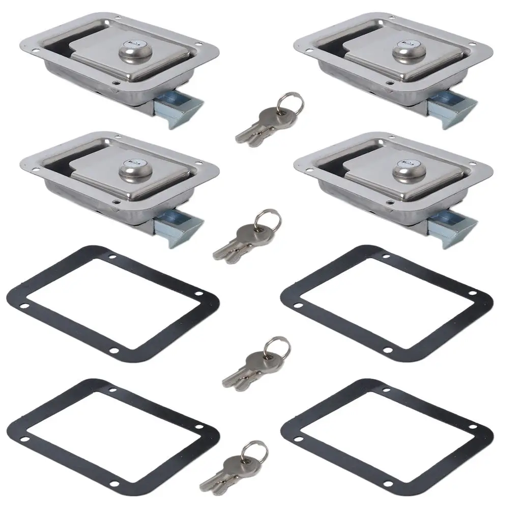 4pcs Marine Yacht Stainless Steel Paddle Lock Latch Truck RV Tool Box Key Toolbox Paddle Locks Latch for RV vehicles trailers