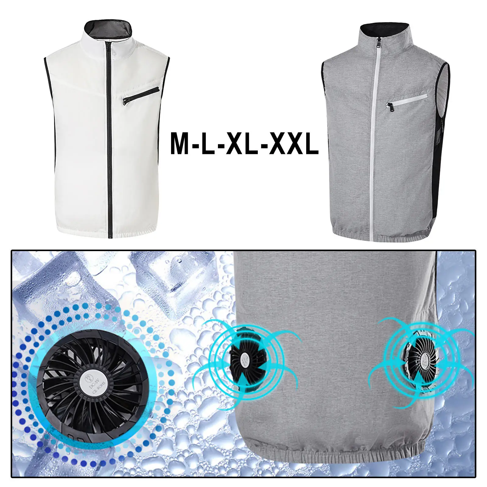 Summer Fan Cooling Vest Men Women Air Conditioning Clothes Cool Coat Outdoor Sun Protection Jacket USB 2 Fan Waistcoat