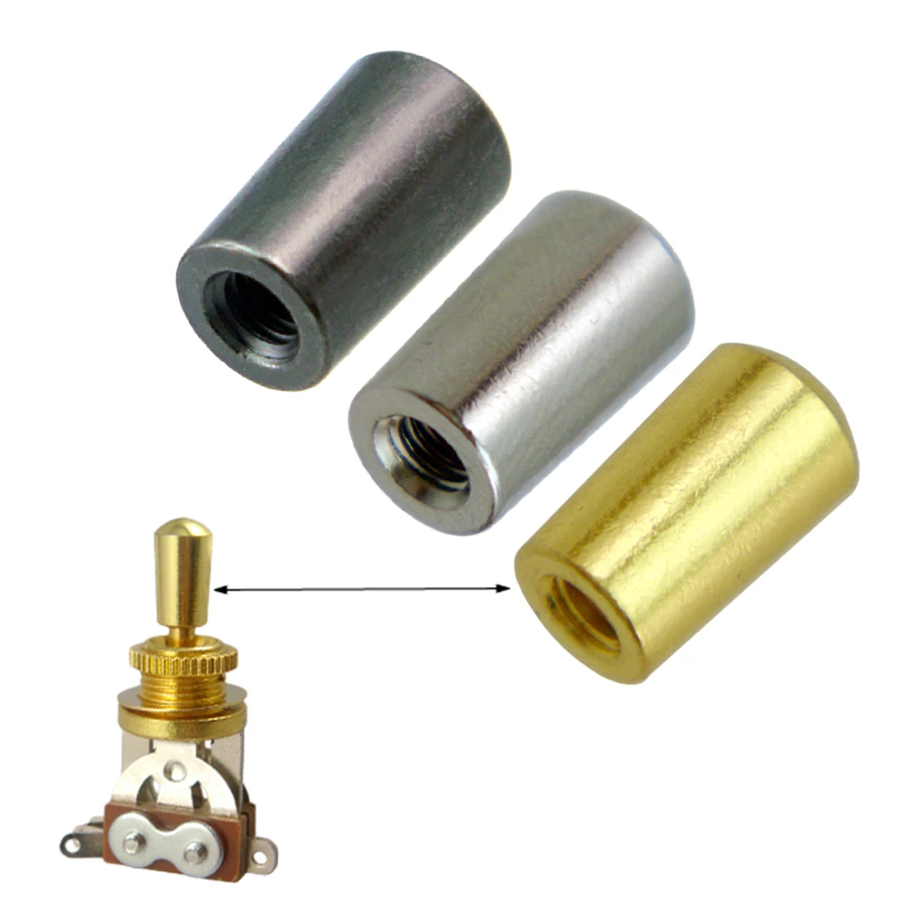 Internal Thread 4mm Brass 3 Way Toggle Switches Knobs  Tip Button for   Electric Guitar Parts