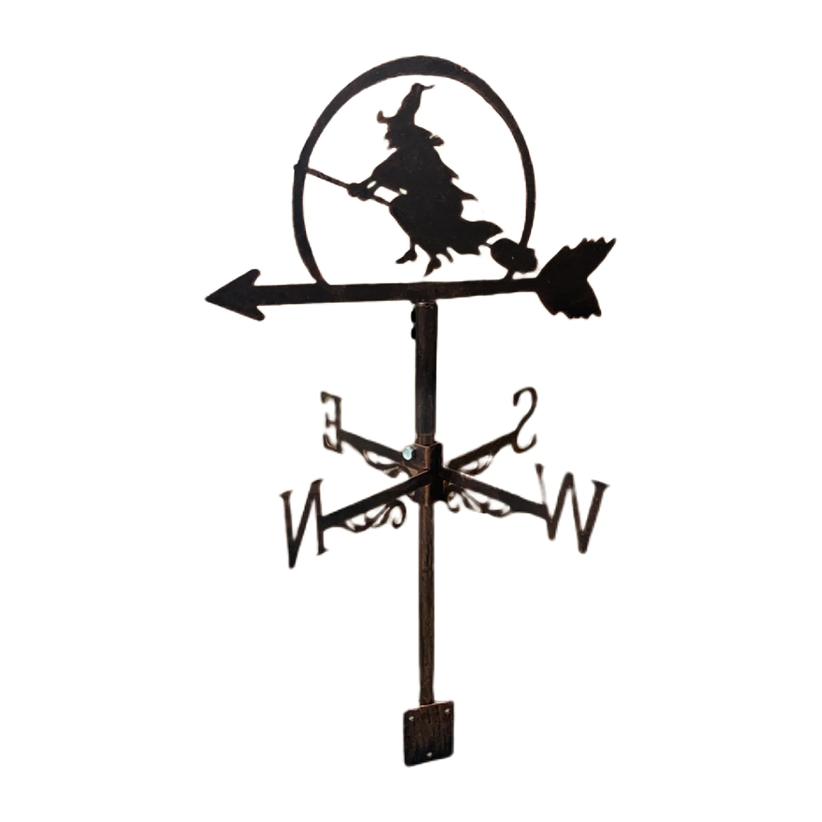 Stainless Metal Witch Weathervane Weather Vane Outdoor Yard Barn Ornament