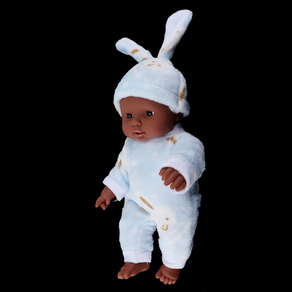 12 Inch African American Baby Doll with Clothes, Newborn Baby, Black
