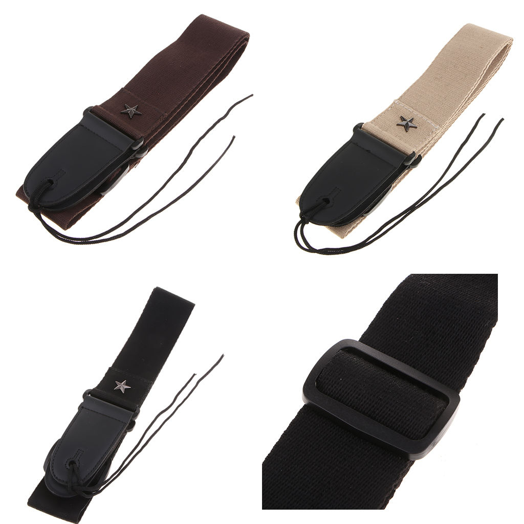 Fashion Guitar Strap,  Five-pointed Star Leather Guitar Belt, Wide Adjustment Range 90 -115cm