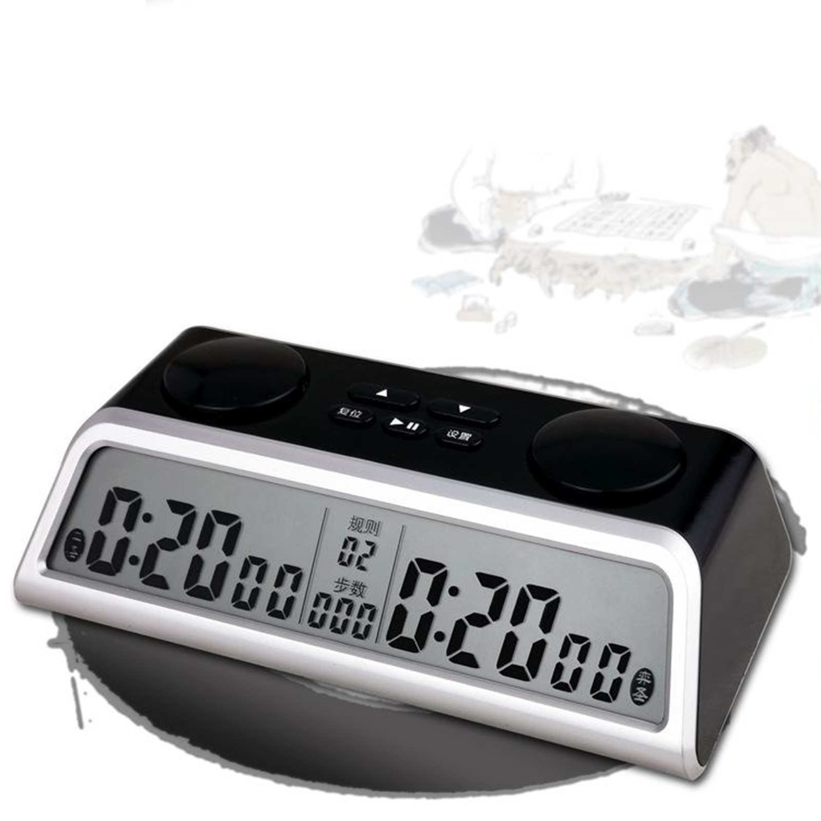 Digital Chess Clock Professional Chess Clock Timer Electronic Alarm Stop Timer for Electronic Board Game Competition Weiqi