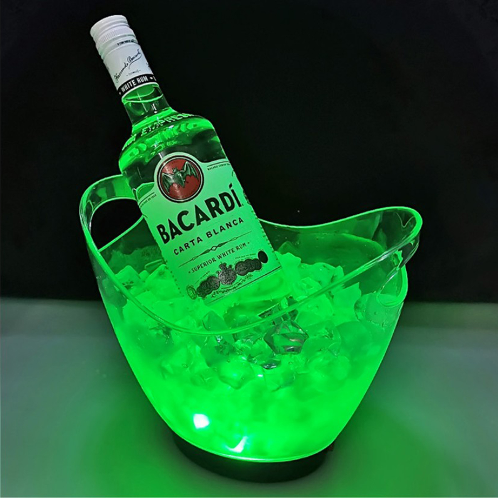 Ice Bucket Beer Wine Cooler Tub LED Color Changing 2L For Beverage Drinks