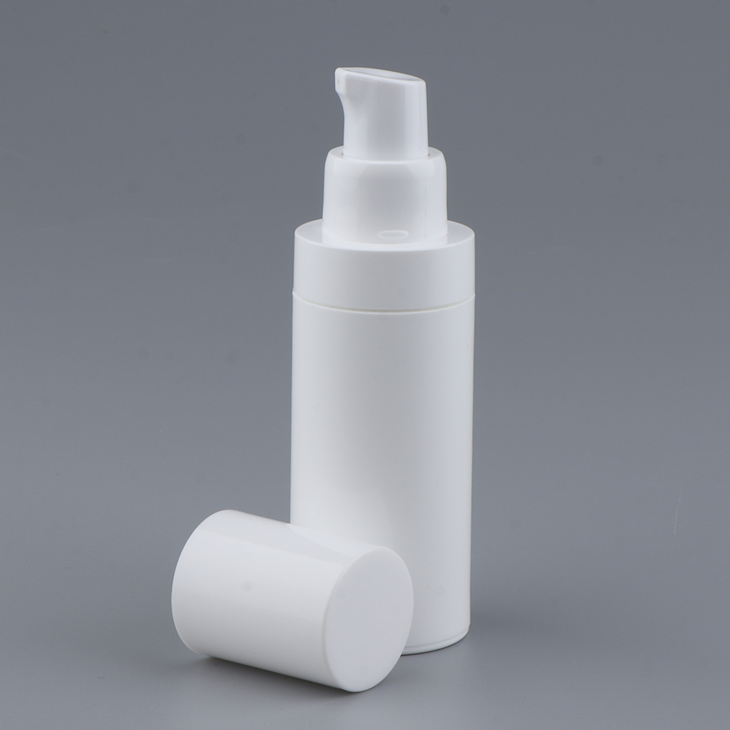 Empty White PET Cosmetic Airless Pump Bottle Makeup Serums Lotion Container