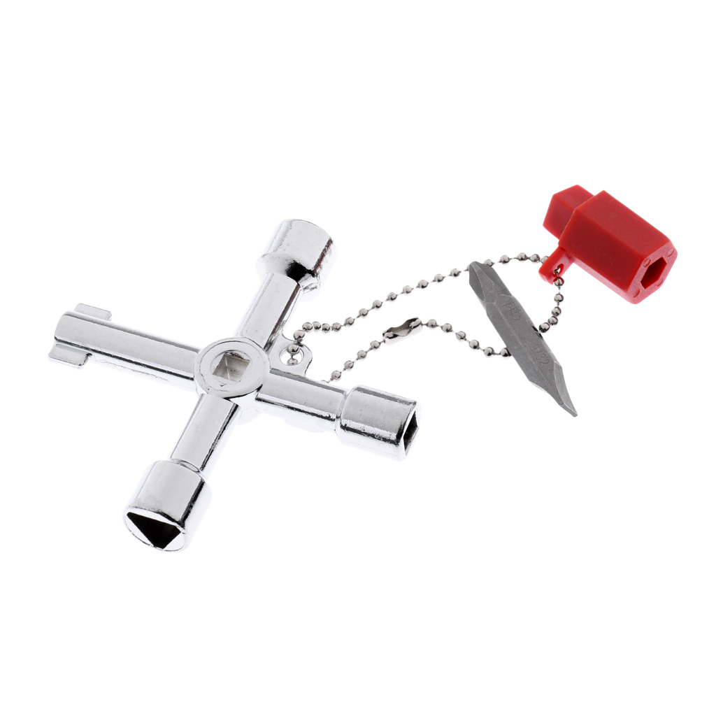 4-Way Multi-Functional Utilities Key Wrench Spanner for Electric Water Gas Meter