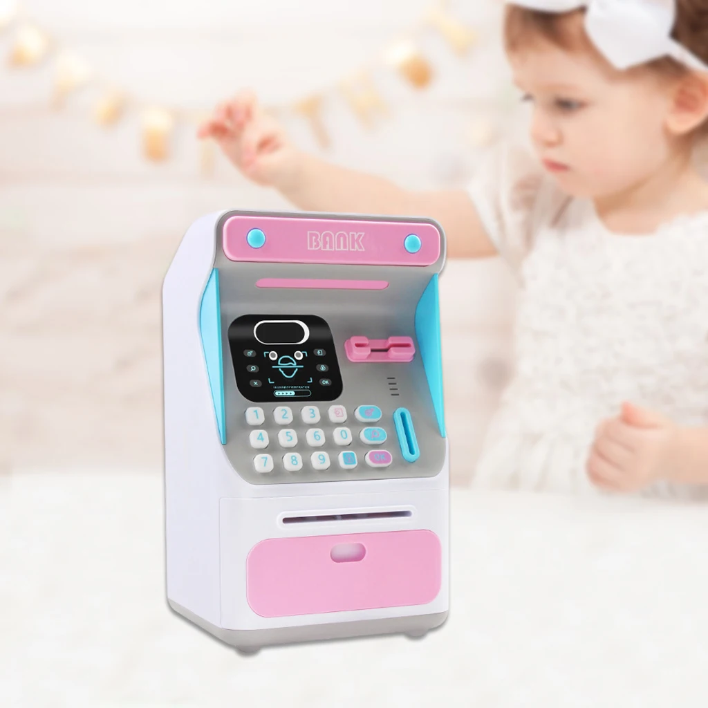 ATM Electronic Piggy Bank Face Recognition Coin Cash Bank Machine Toy Gift