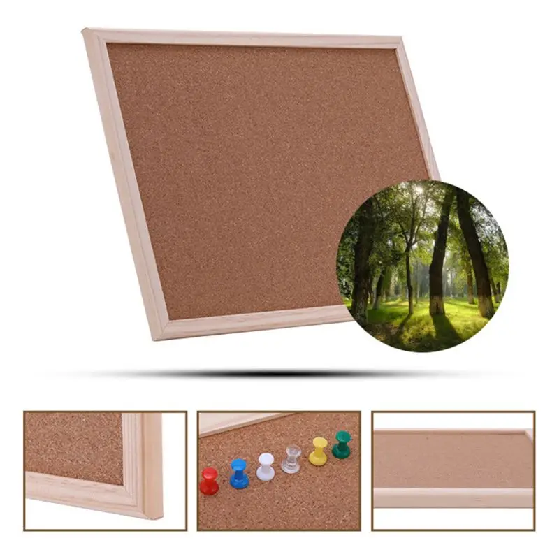 40x60cm Cork Board Drawing Board Pine Wood Frame White Boards Home Office Decor 