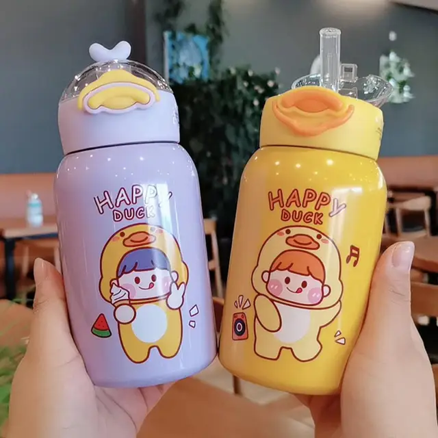 1pc Multicolor 400ml Smart Thermal Cup For Kids, Cute Cartoon