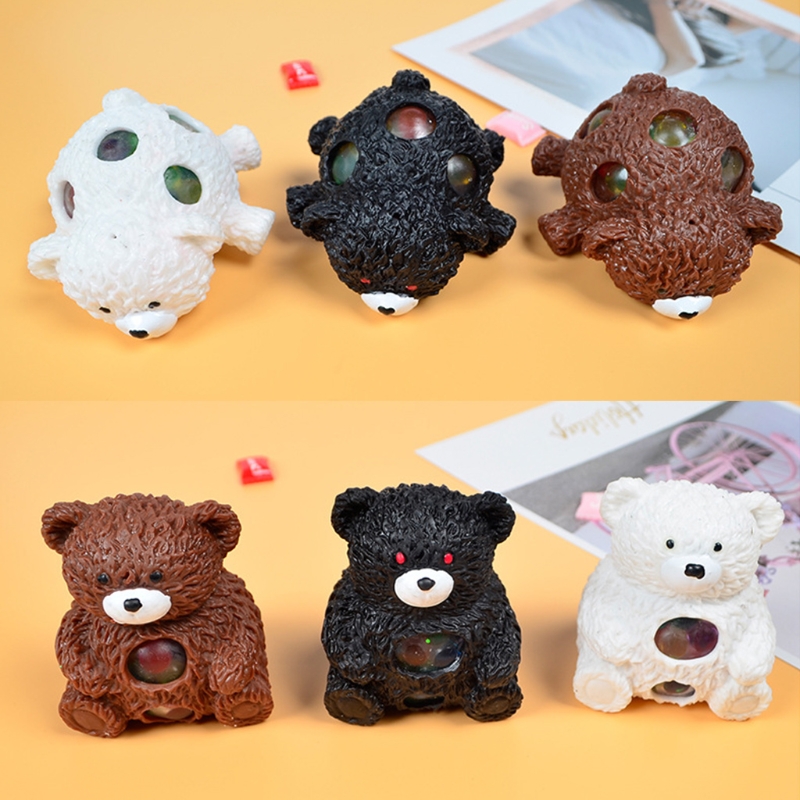 D55E Mesh Bear Stress Balls Toys 