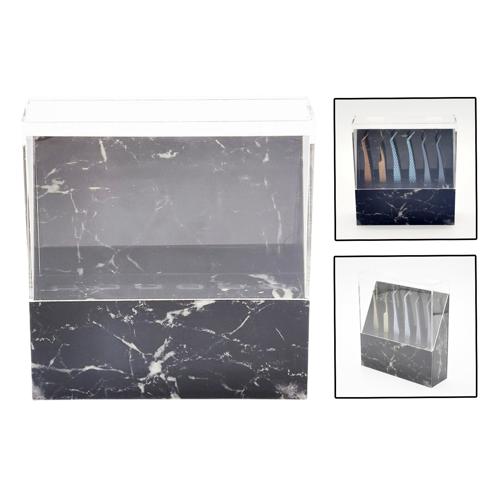 Eyelash Extension Tweezers Stands Eyelash Display Shelf Holder Dustproof Acrylic Clear Tweezers Display Stand With Cover