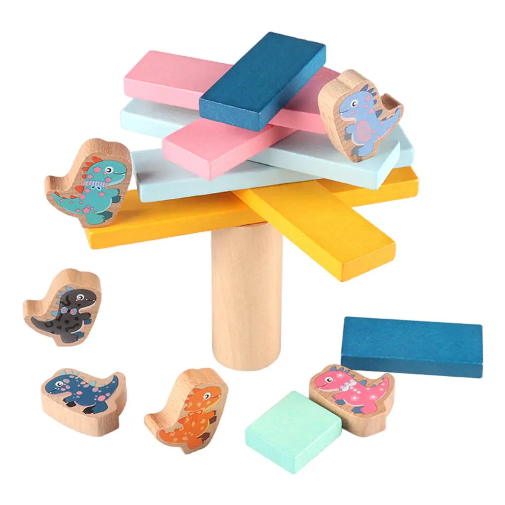 Educational Stacking High Dinosaur Balance Ability Imagination Montessori Toys for Baby Boys Girls Kids Preschool