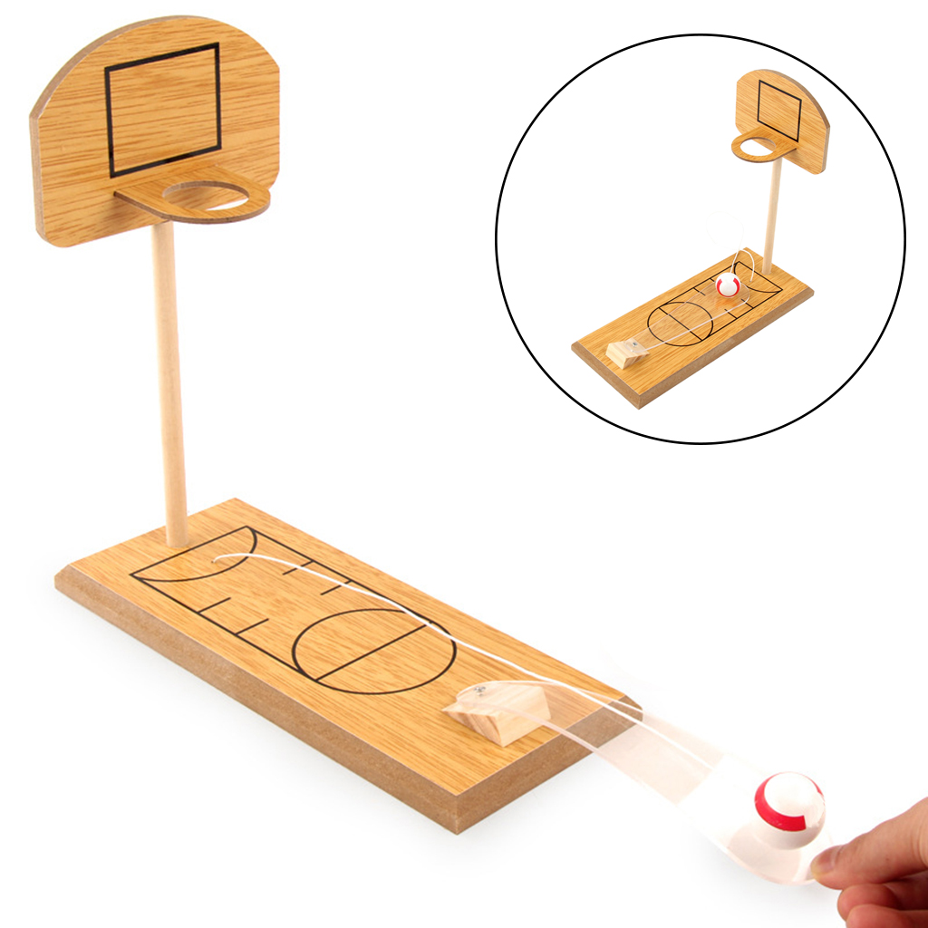 Mini Desktop Basketball Game Tabletop Portable Basketball Game Wooden Fun Sports Family Travel Toys