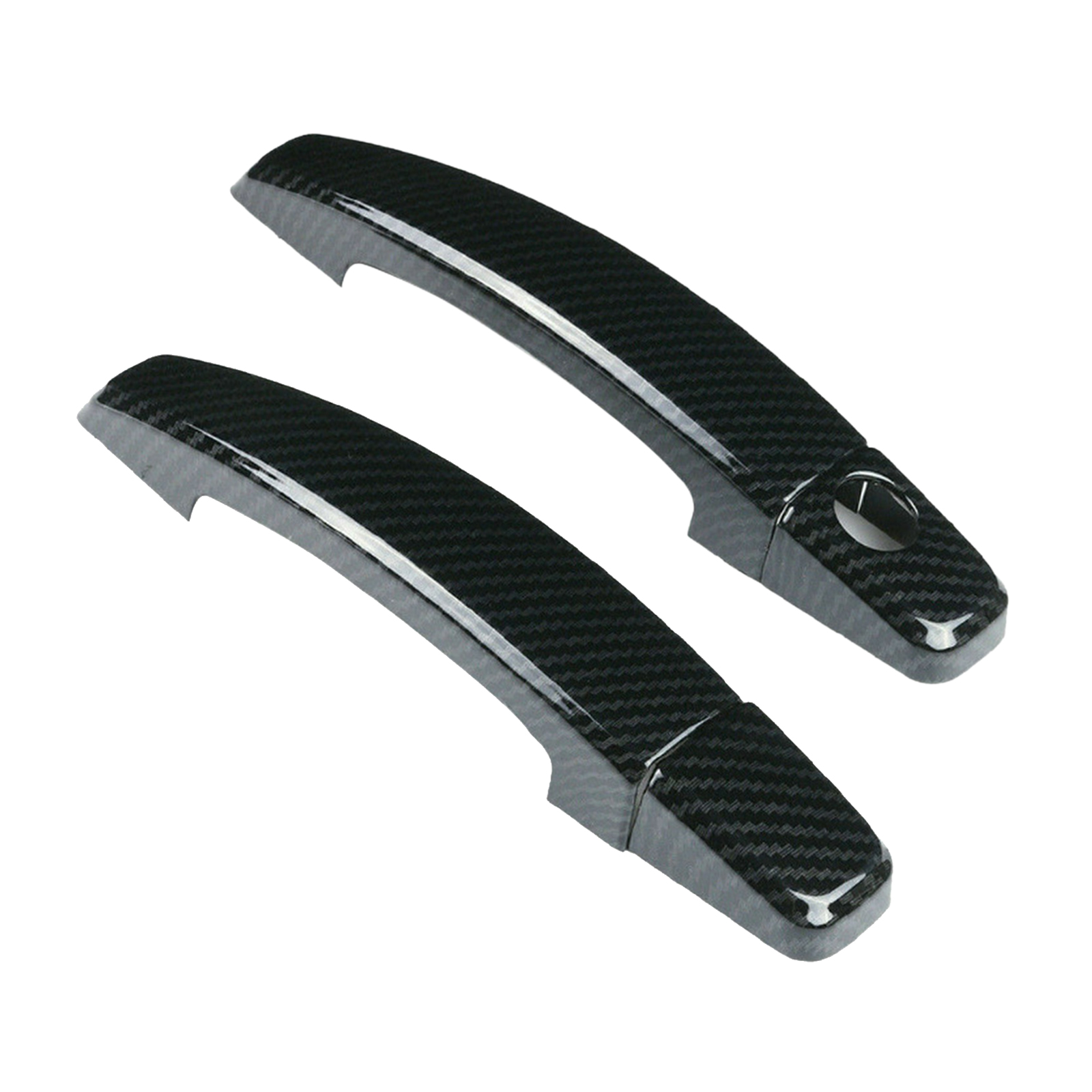 Glossy Carbon Fiber Texture Door Handle Covers for Chevrolet Camaro 2010-2015 Driver + Passenger Side