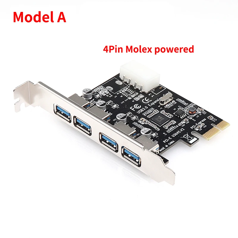 4 Port PCI-E to USB 3.0 HUB PCI Express Expansion Card Adapter 5 Gbps Speed HI
