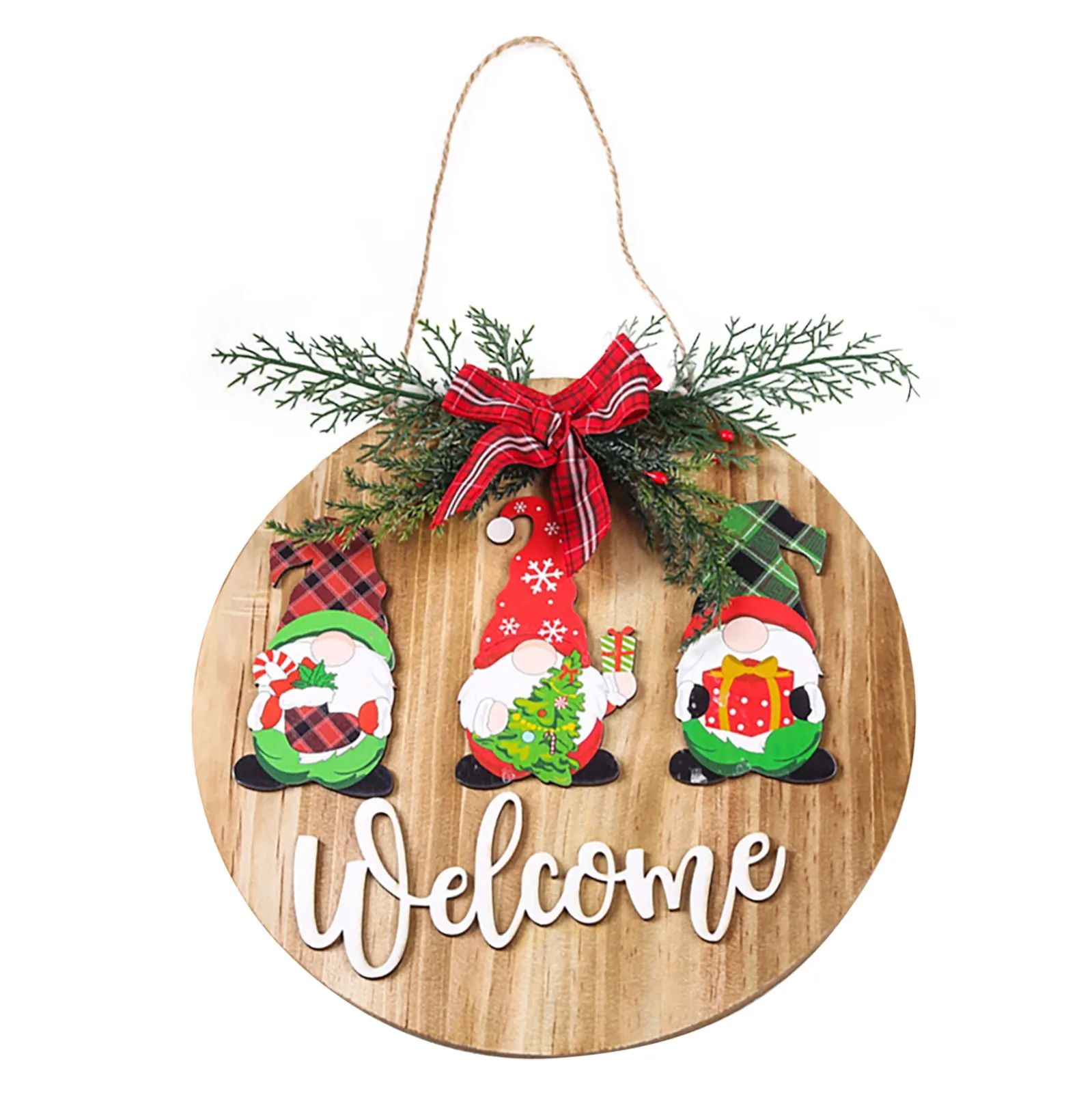 10pcs establecen madera redonda Etiquetas Chucherías del árbol de Navidad Ornamentos colgantes Arte Wish Etiquetas Bolas de Navidad Decoración de Scrapbooking del arte 