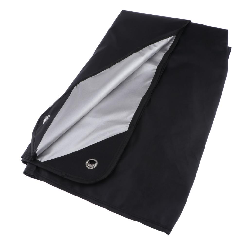 Black 79 x 100 Inches Drum Dust Set Cover Water-Resistant Nylon Cover With Sewn-in Weighted Corners