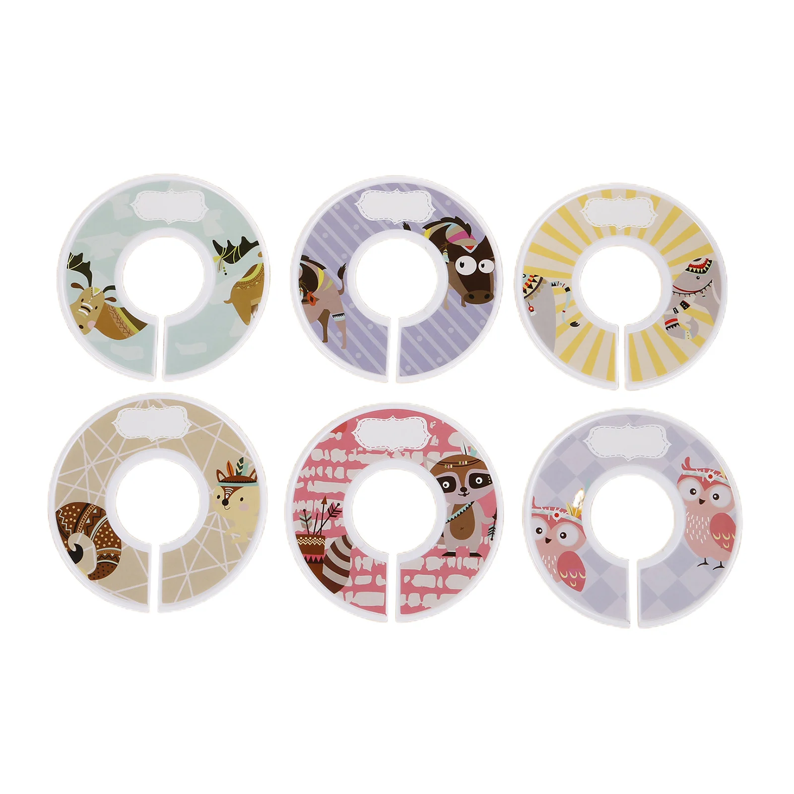 Toddler Baby Clothing Closet Rack Size Dividers Round Plastic Clothes Size Tags Rings 9cm