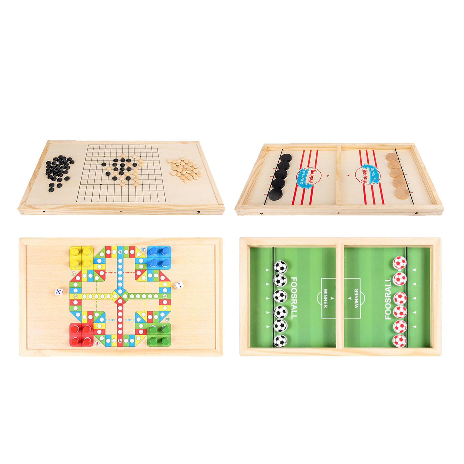 2 in 1 Sling Puck Game, Foosball Winner Board Games, Foldable Wooden Slingpuck Desktop Game Interactive Families Toys