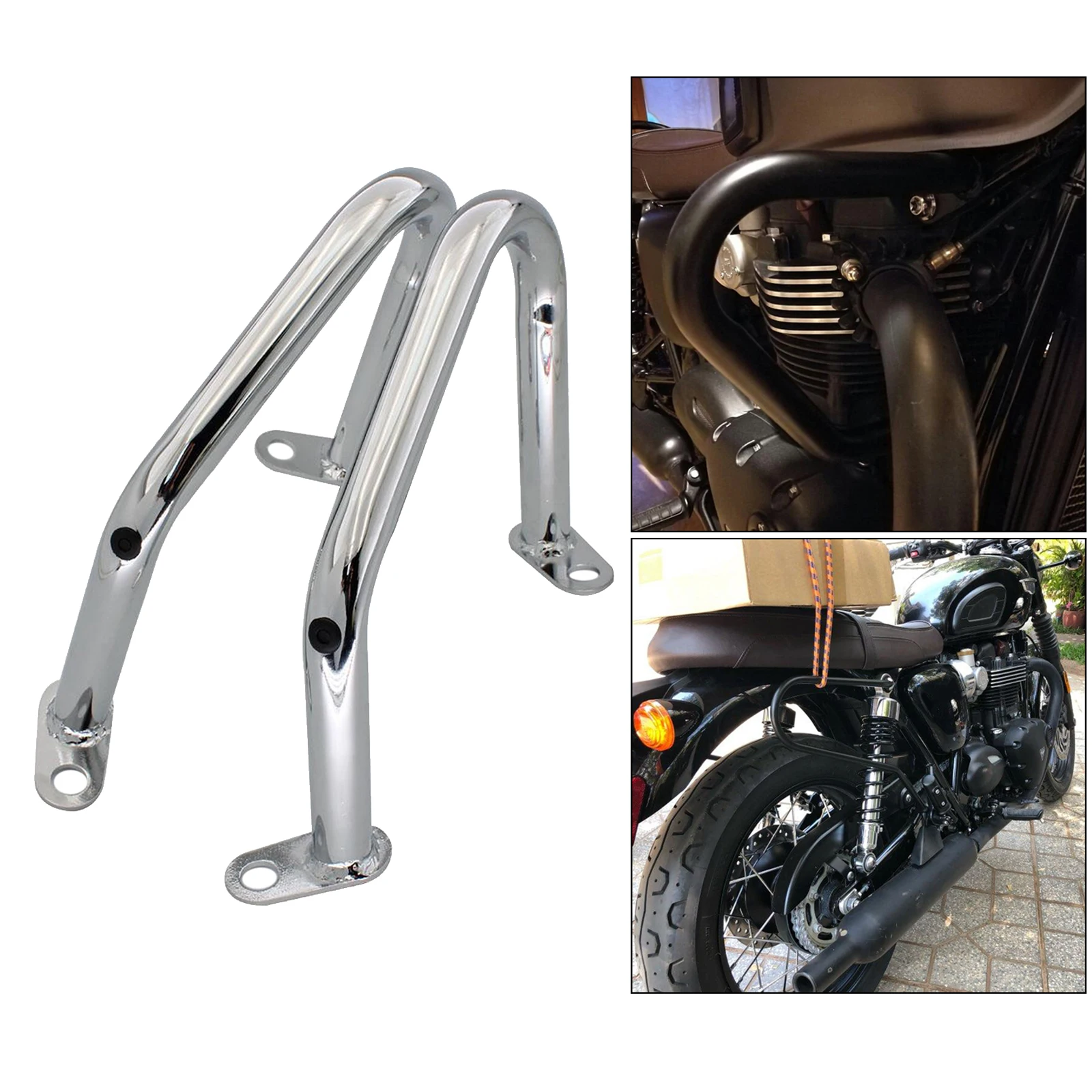 1pair Chrome Motorcycle Engine Guard Crash Bars For   T100 T120 16-19