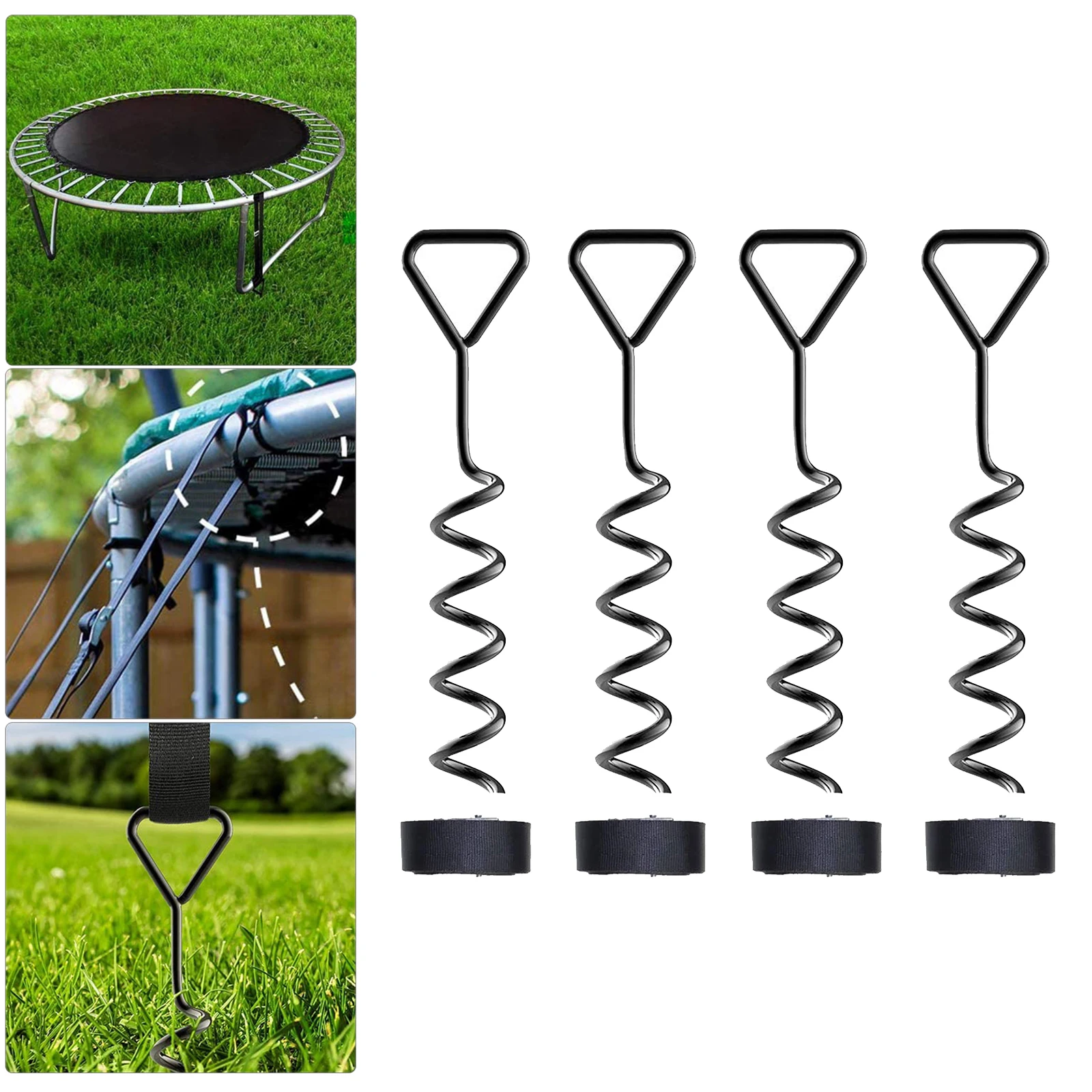 Summer Outdoor Camping Tent Trampoline Anchor Kit Fixed Spiral Nail Ground Anchors Kit Home Party Garden Swings Nails